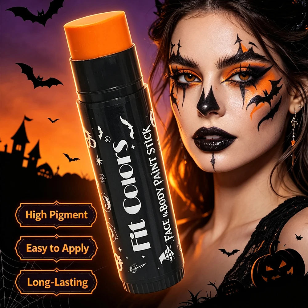 Halloween 14-Color Face & Body Paint Stick – Waterproof Matte