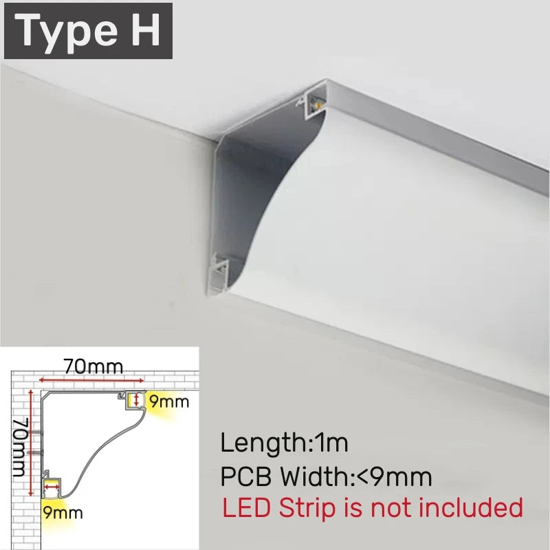Trimless Recessed LED Aluminum Profile Channel 1M | 1–10pcs