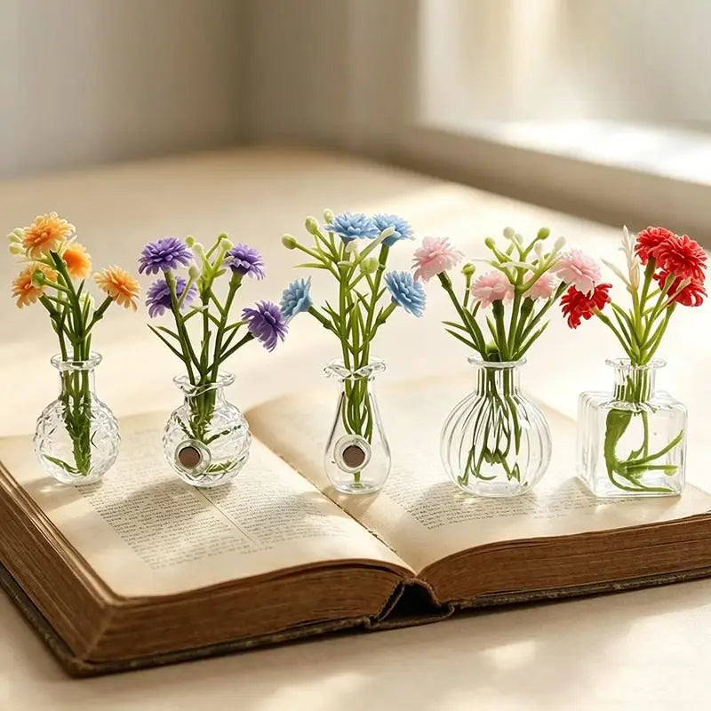 Mini Glass Flower Vase Set – 1 or 5 Pack Clear Bud Vases