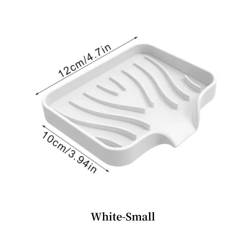 Silicone Self-Draining Soap Dish & Sponge Drain Pad