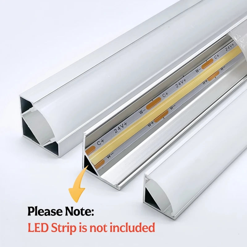 V-Shape 45° Corner LED Aluminum Channel Profile with Diffuser