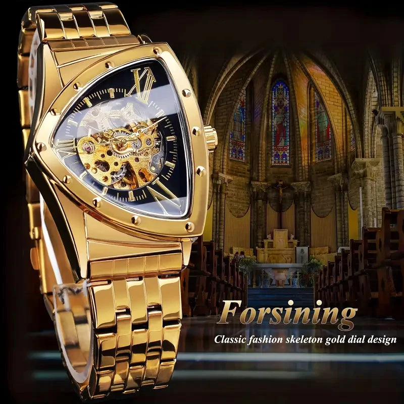 Triangle Skeleton Automatic Mechanical Watch – Men's Steel