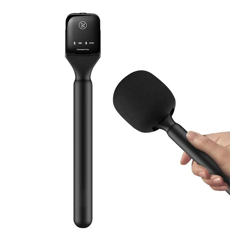 Wireless Handheld Interview Mic Adapter with Windshield Foam
