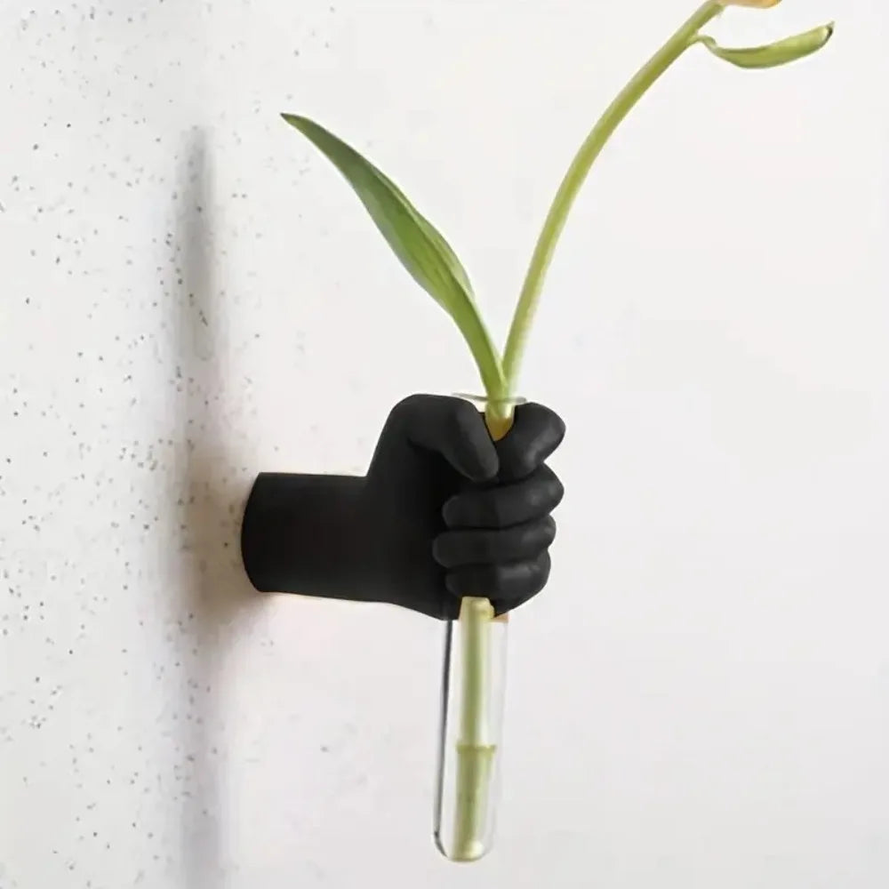 Resin Hand Flower Wall Vase – Handmade Sculptural Home Décor