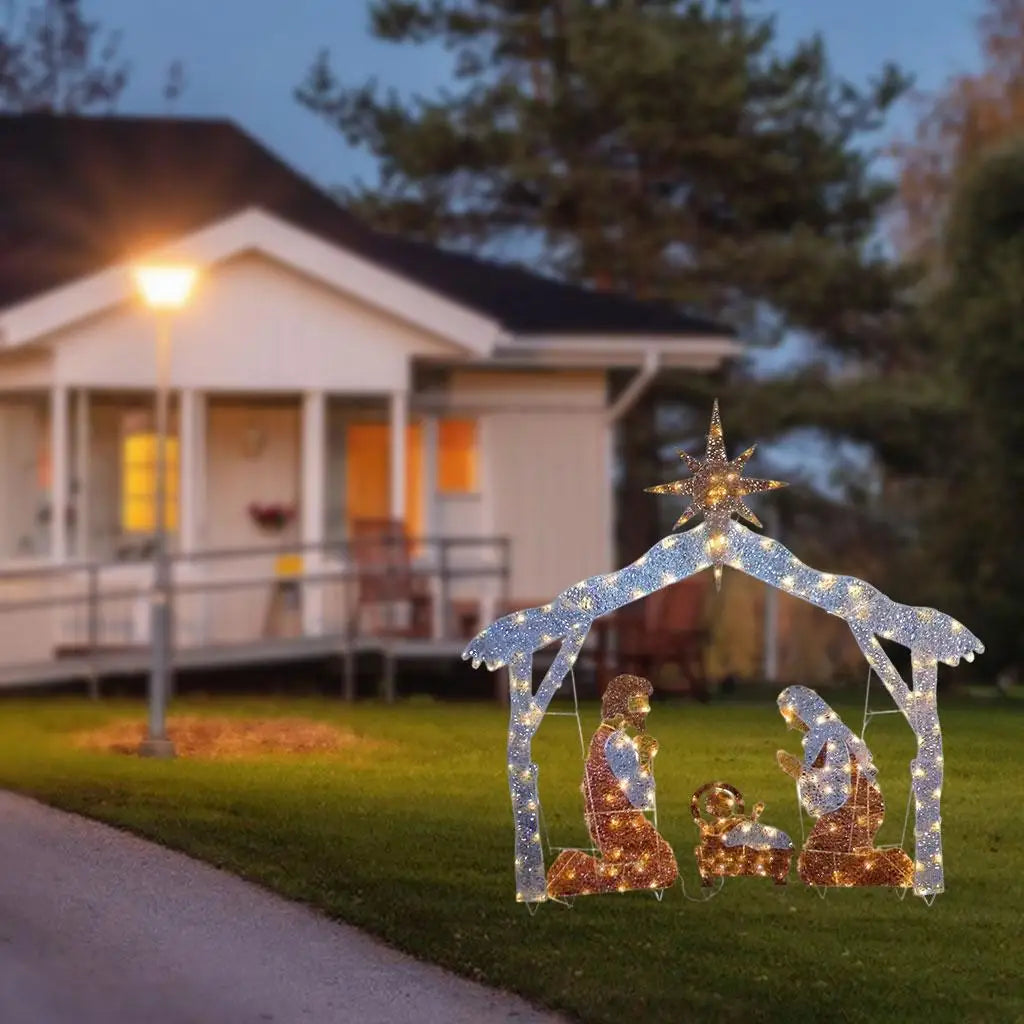 Hand-Painted Christmas Family LED Sculpture | Holiday Décor