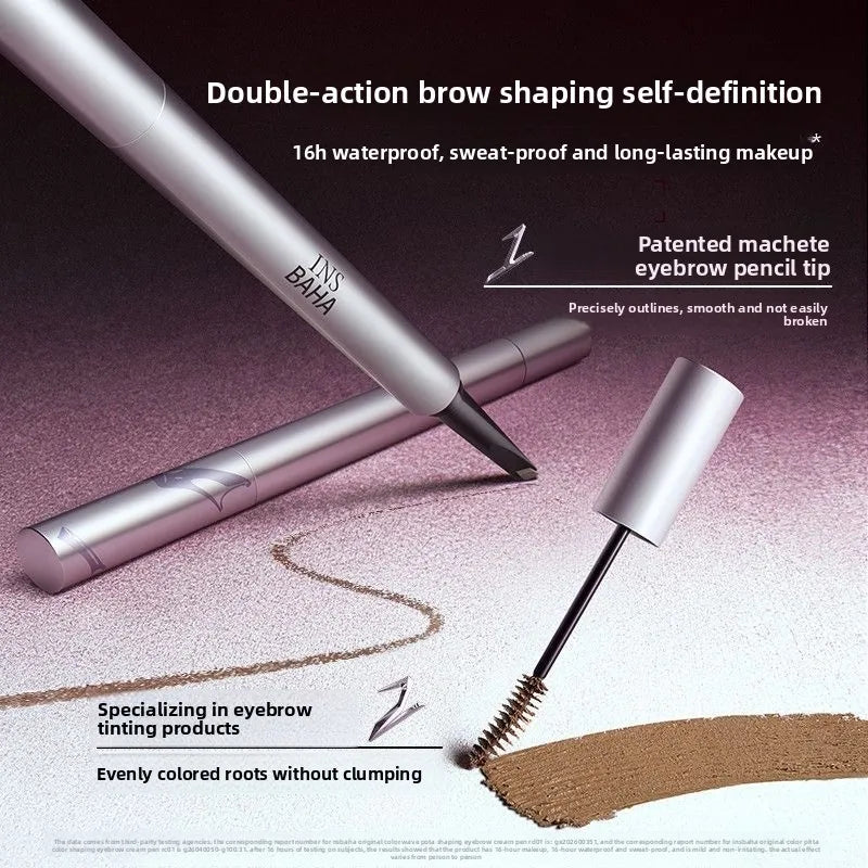 Waterproof Eyebrow Pencil Tinted Brow Gel – 16H Smudge-Proof