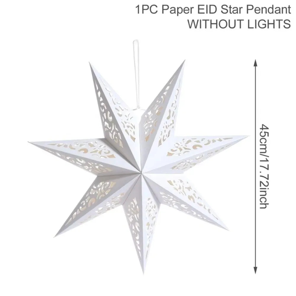 Star Shape Paper Christmas Lampshade 45cm Hollow Pendant