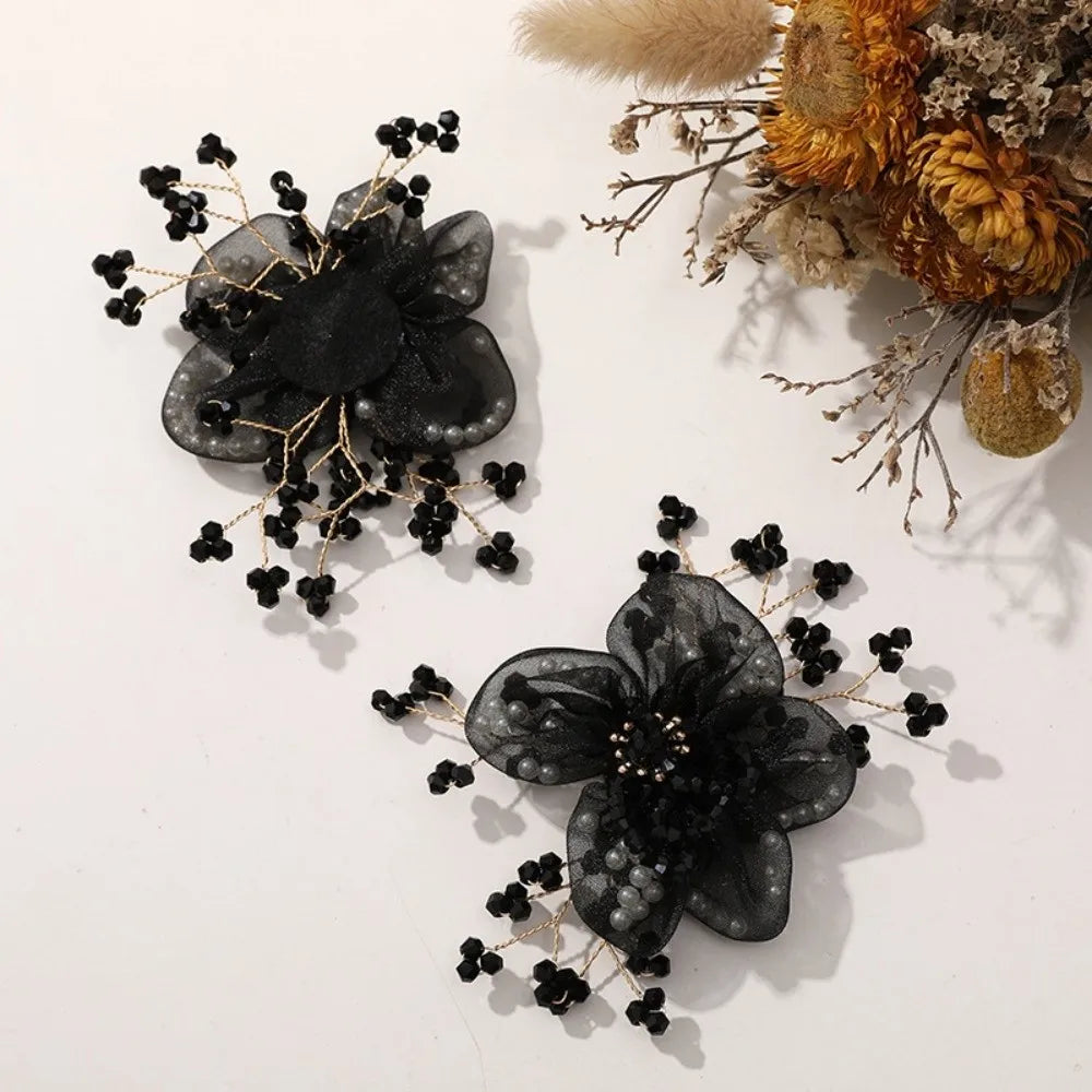 Crystal Bead Organza Flower Applique – DIY Hair Accessory