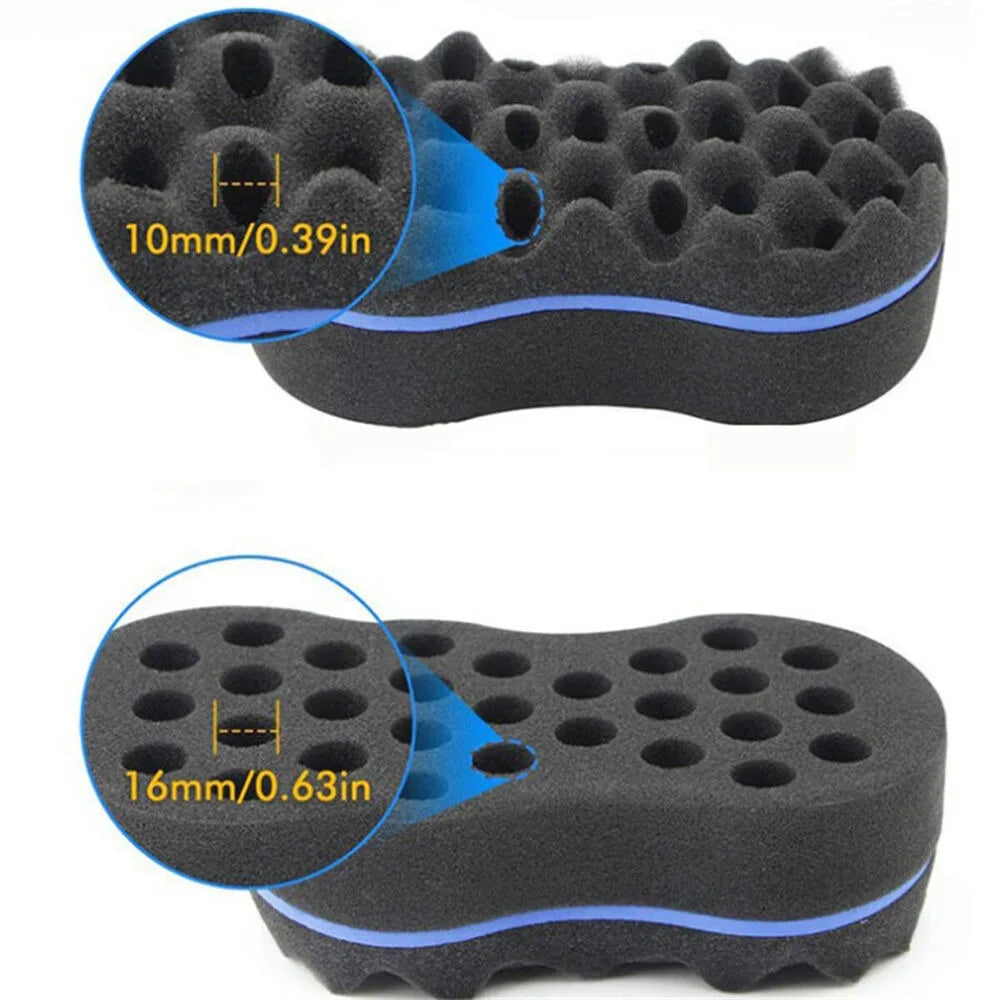 Double-Sided Afro Curl Sponge Hair Brush – Multi-Hole Twist