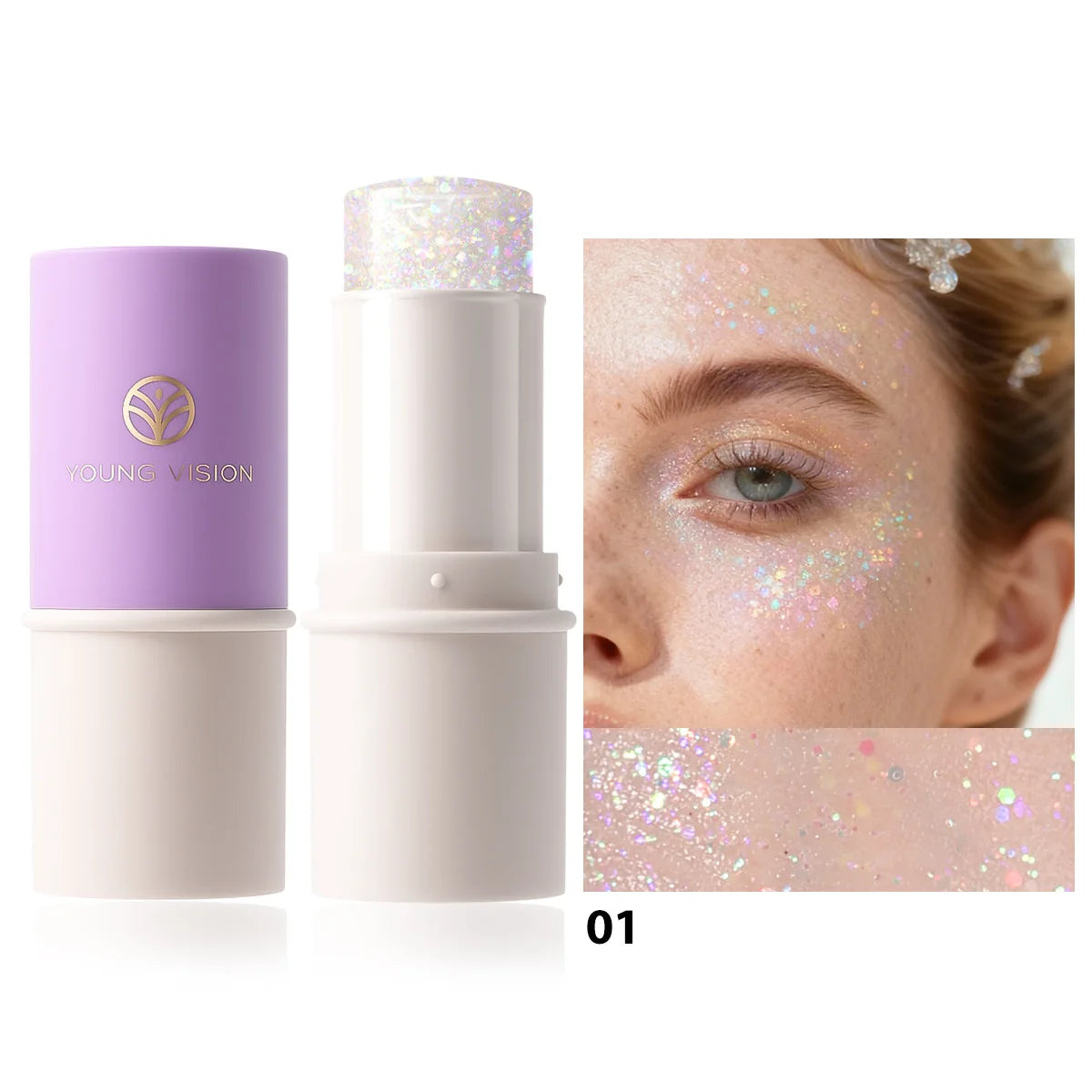 7-Color Face & Body Glitter Stick – Festival & Stage Makeup