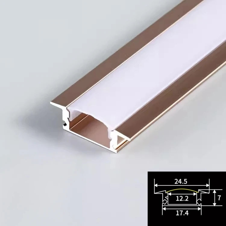 Rose Gold LED Aluminum Channel Profile U/YW Shape – Milky Cover