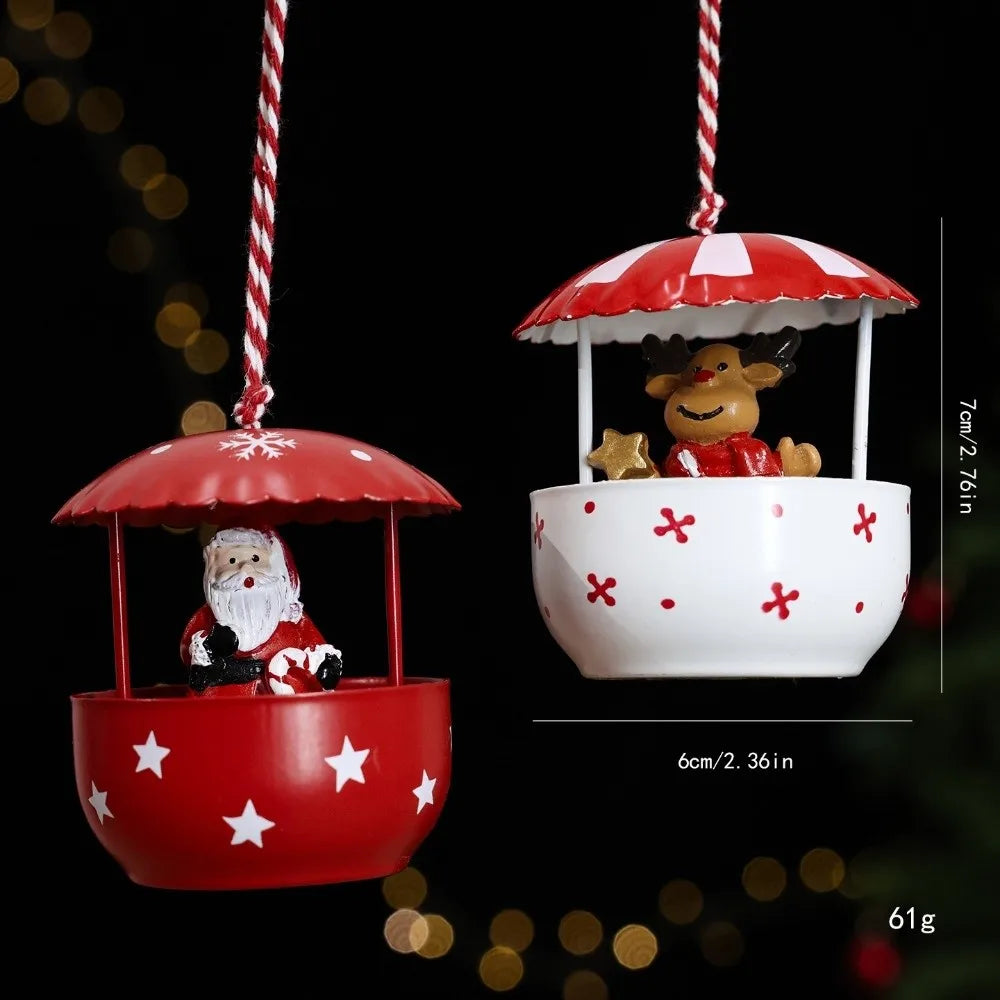 Resin & Iron Santa Claus Hanging Christmas Ornament | Tree Decor