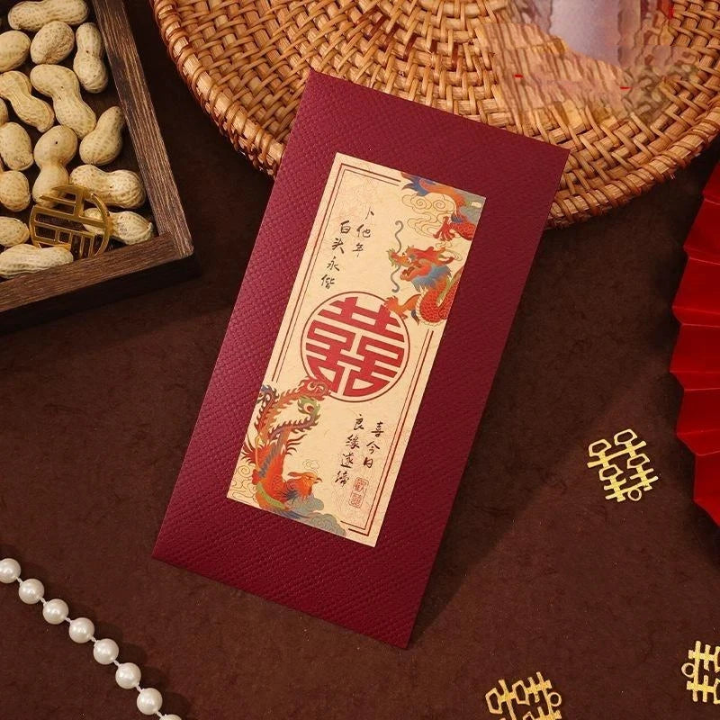 Chinese Wedding Red Envelopes 4-Pack – Hong Bao Double Happiness