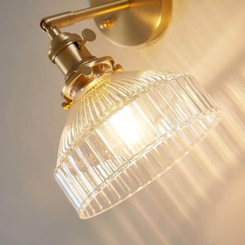 Vintage Glass Wall Lamp E27 LED Sconce – Bedroom & Bathroom