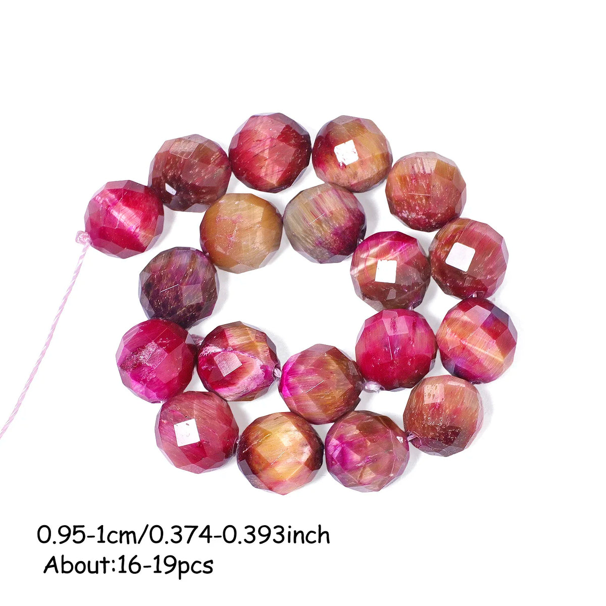 Rose Red Tiger Eye Stone Beads – AAA Faceted Round Loose Spacer