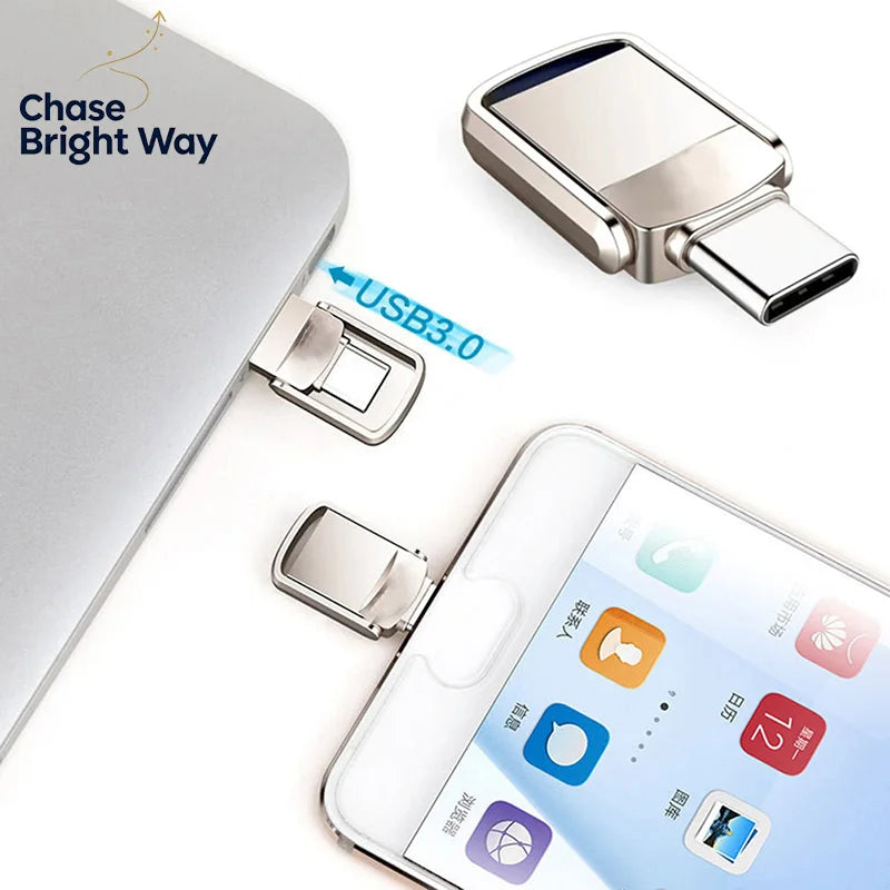 2TB Dual USB 3.0 & Type-C Flash Drive OTG Memory Stick