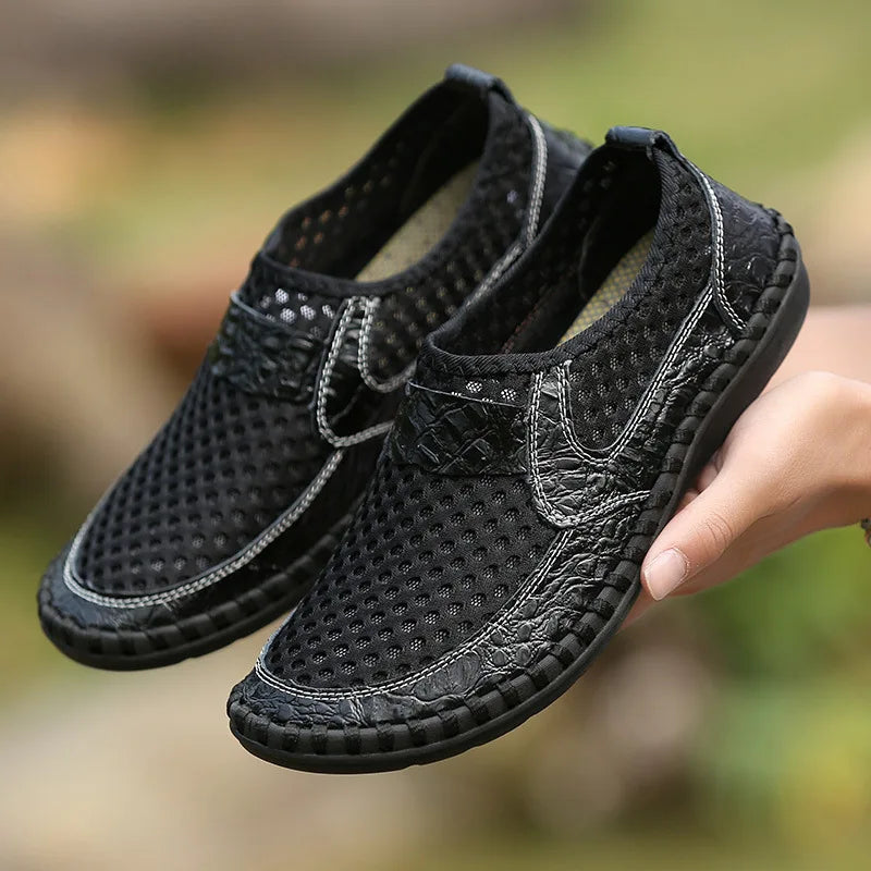 Men's Breathable Mesh Slip-On Sneakers – Soft Sole Loafers