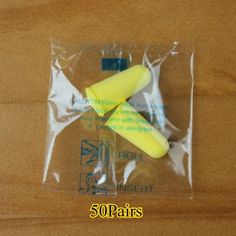 Soft Foam Earplugs 20/50 Pairs – Sleep, Travel & Noise Block