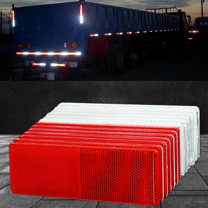 Truck Trailer Reflective Safety Plates – 8pcs Rectangle Stickers