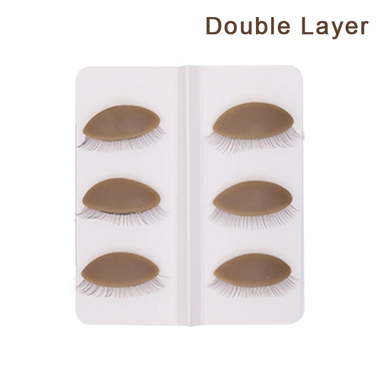 Silicone Eyelash Extension Practice Mannequin – 3 Pairs Set