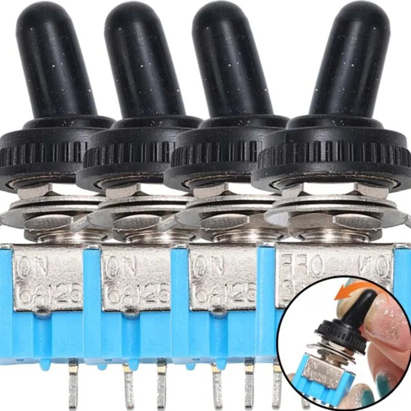 MT-S101 Mini Toggle Switch 2-Pin ON/OFF 3A 125VAC Waterproof Cap