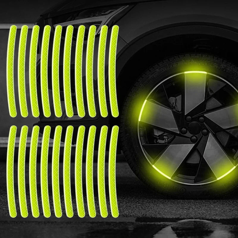Wheel Rim Reflective Stickers – Car Bike Motorcycle 20/40Pcs