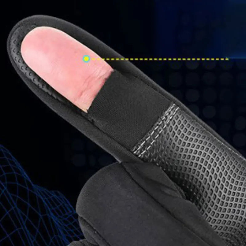 Winter Fishing Gloves 2-Finger Flip Waterproof Fleece Cycling