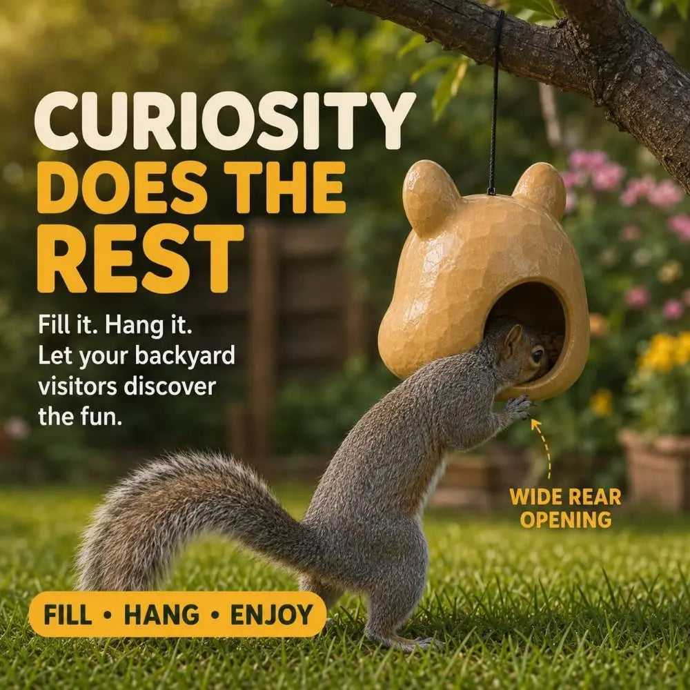 Dinosaur Squirrel Head Feeder – Colorful Plastic Garden Ornament