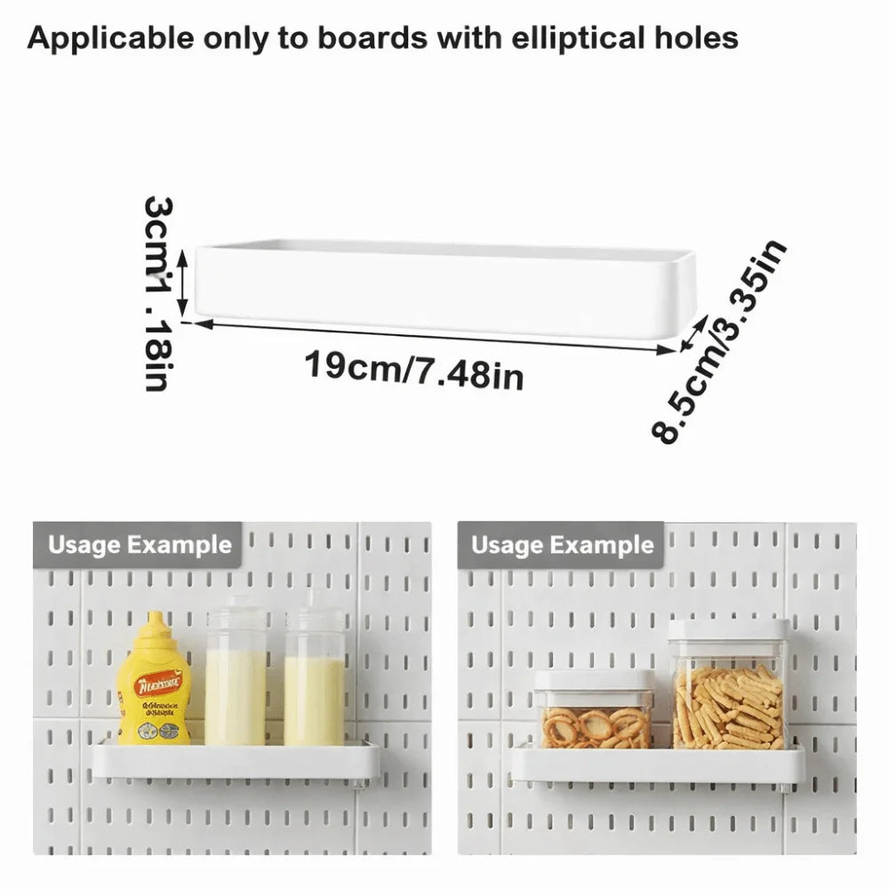 Wall-Mounted Pegboard Storage Organizer with Hooks | No-Drill