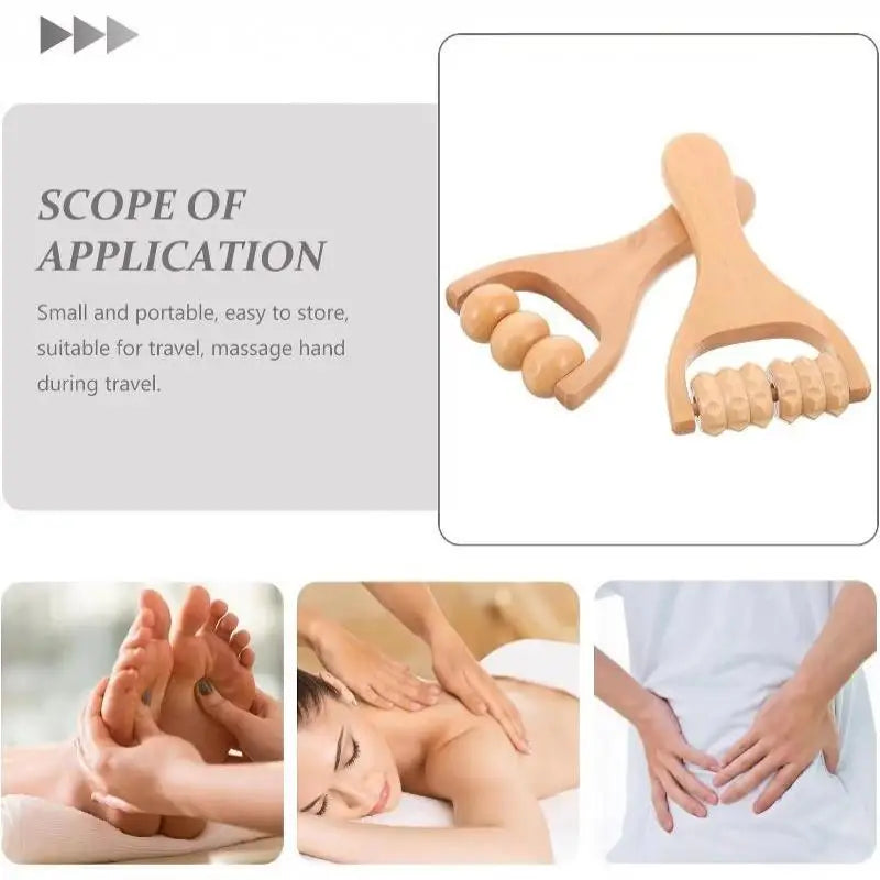 Wooden Roller Massager – Compact Body, Neck & Shoulder Tool