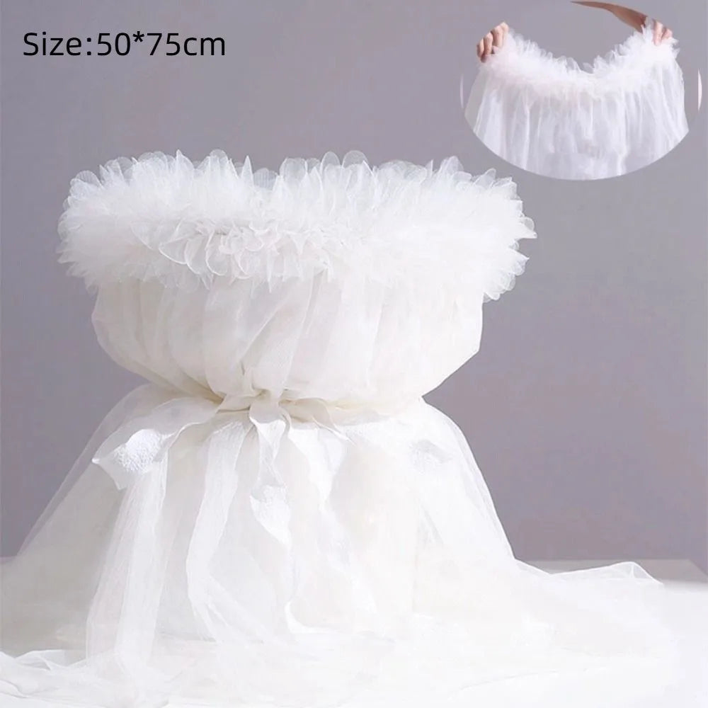 Lace Mesh Flower Wrapping Yarn 50×75cm – Gift Packaging
