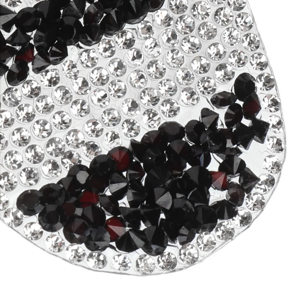 5-Pack Black Skull Rhinestone Iron-On Patches | DIY Glitter