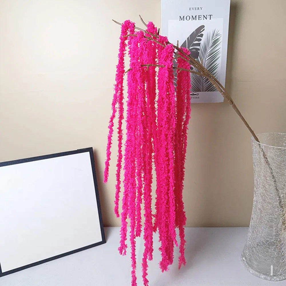 Multicolor Amaranthus Artificial Hanging Plant – Yarn Tassel