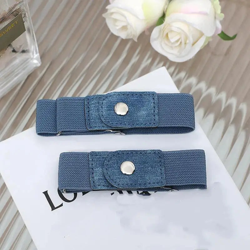 2-Pack No Buckle Elastic Stretch Belt – Unisex Adjustable Waist