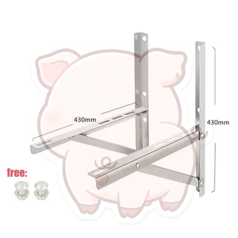 Universal AC Wall Bracket 1–1.5HP | 304 Stainless Steel Pair