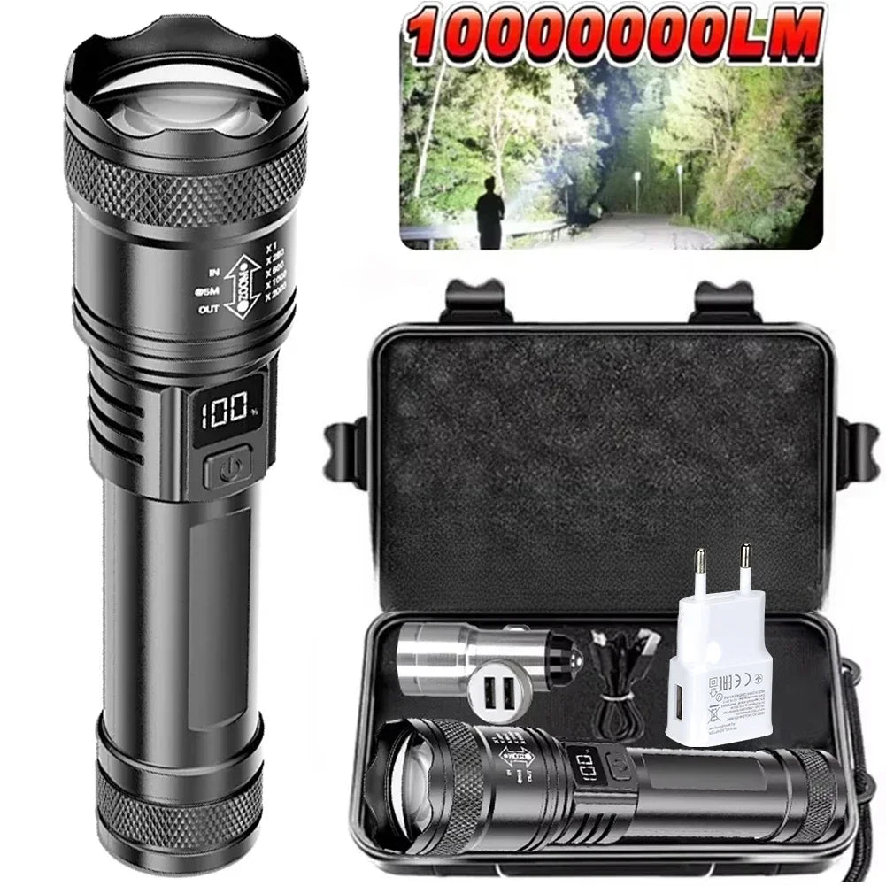 USB-C Rechargeable LED Flashlight – 1500M High Power Torch