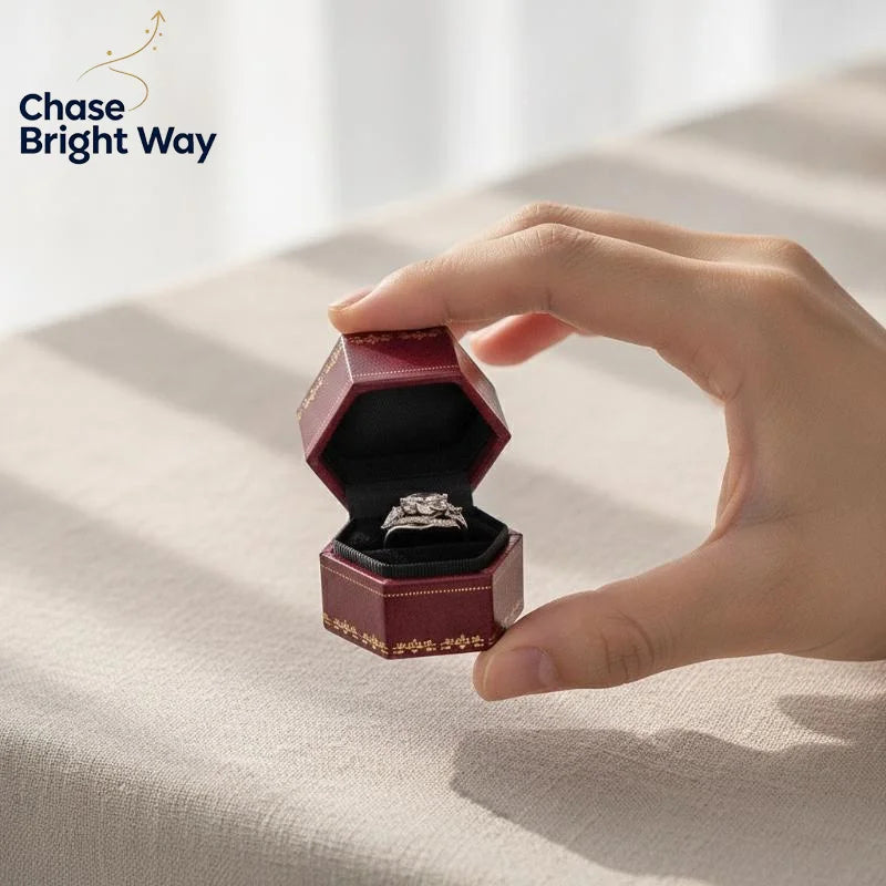 Vintage Hexagonal Mini Ring Box – Printed Jewelry Gift Box