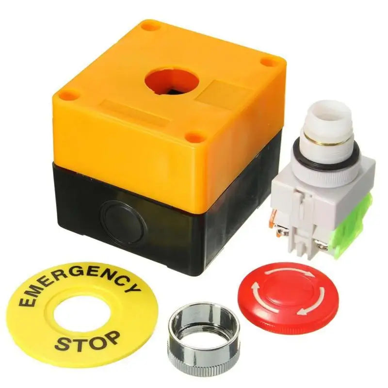 Waterproof Emergency Stop Button Switch Box 660V 10A Rain Cover