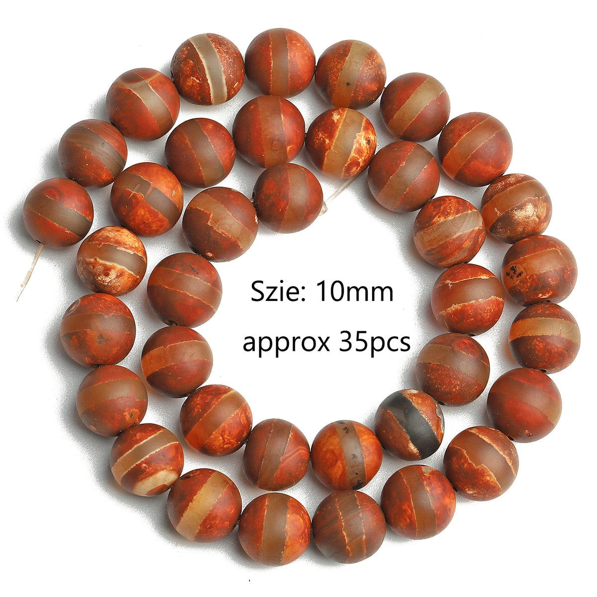 Tibetan Dzi Agate Natural Stone Round Beads | DIY Jewelry