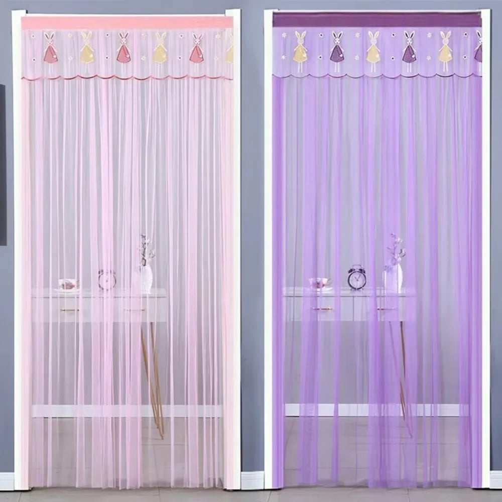 Self-Adhesive Screen Door Curtain – Lace Anti-Insect 100×200cm