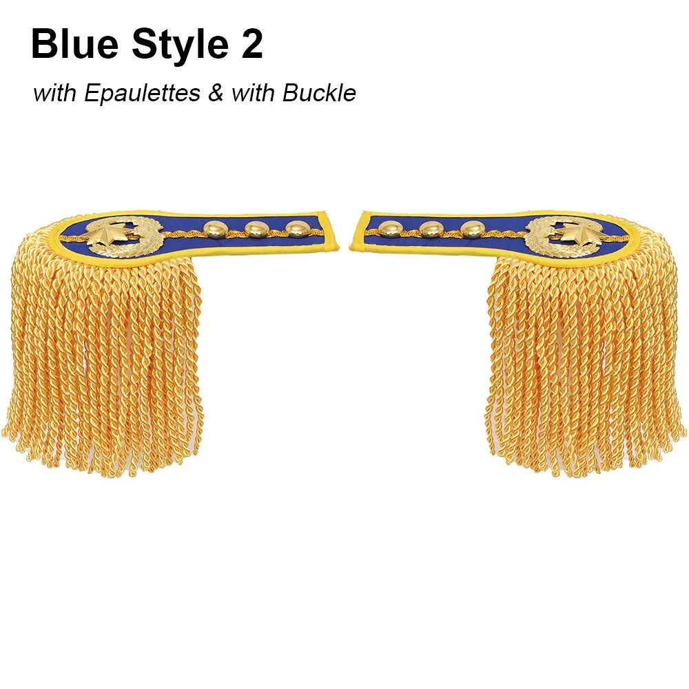 Tassel Fringe Epaulettes Shoulder Pad Brooch with Buckle – 1 Pair