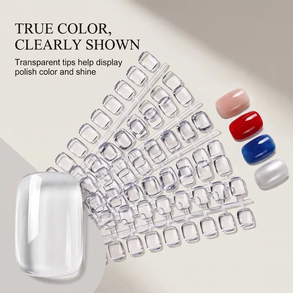 120-Piece Clear Nail Tips Set – DIY Practice & Color Chart