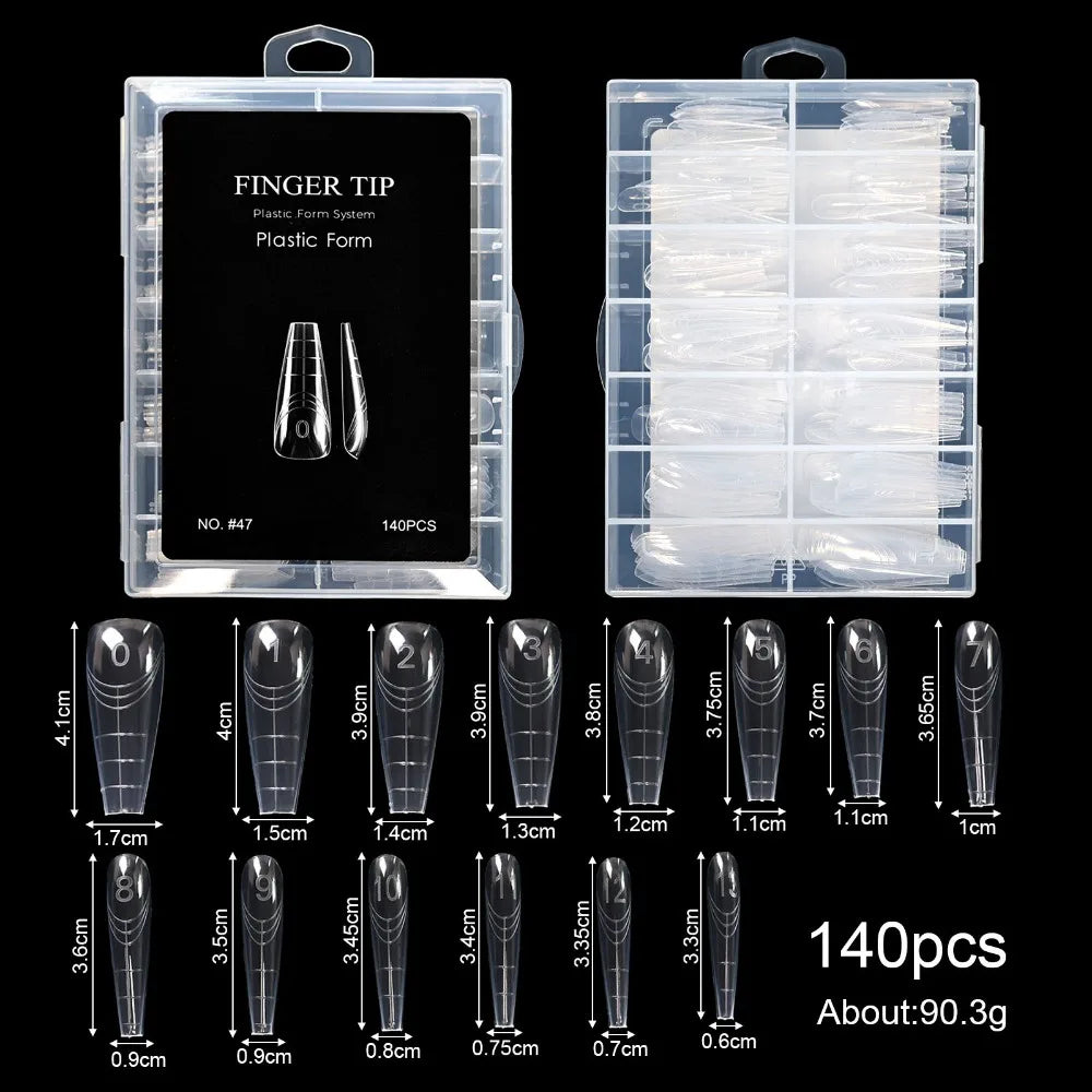 Gel Dual Nail Forms 70/140/150Pcs – 14 Sizes Reusable Molds