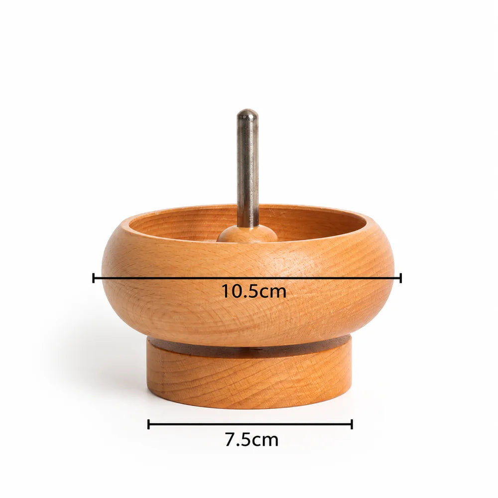 Wooden Bead Spinner Bowl & Needle – DIY Jewelry Making Tool