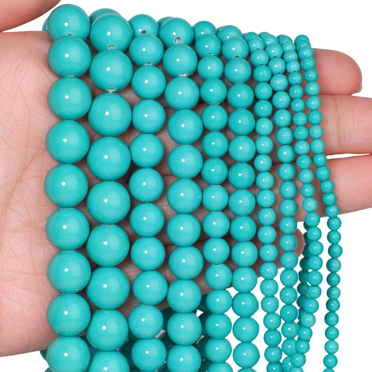Turquoise Blue Howlite Round Beads 3–10mm | DIY Jewelry Making