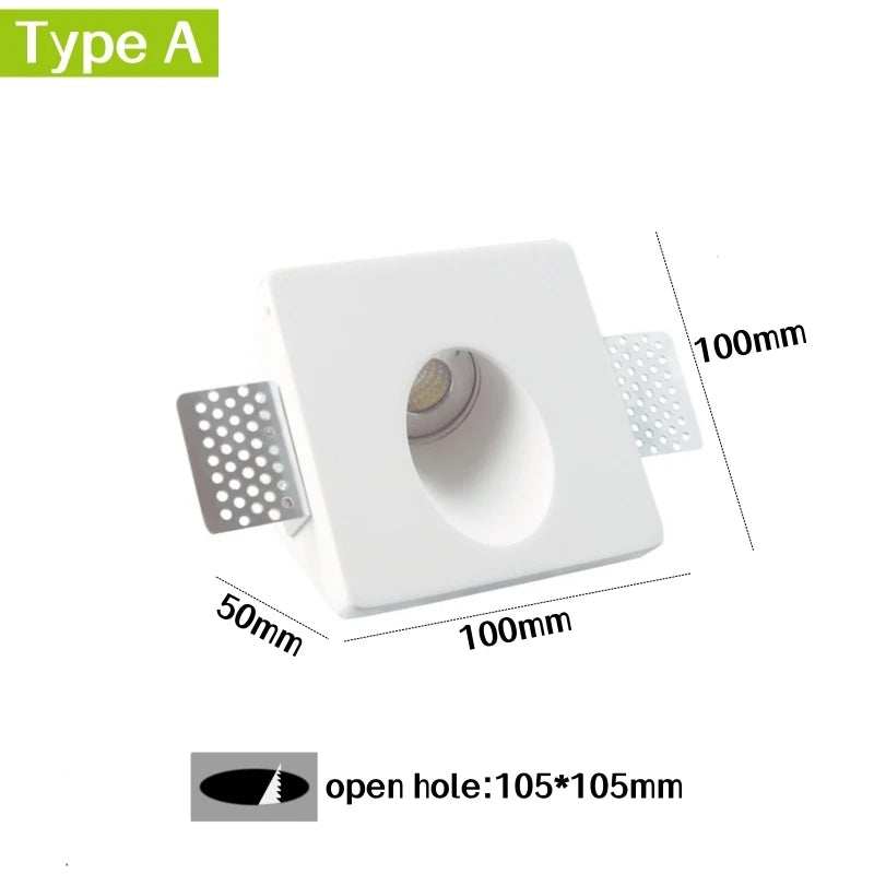 Recessed GU10 Gypsum LED Step Wall Lamp | Stair & Corridor