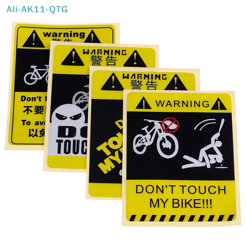 Don't Touch My Bike Waterproof Reflective Warning Decal Yellow
