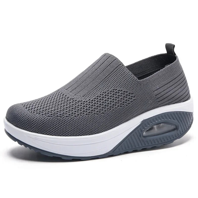 Women's Platform Slip-On Sneakers | Air Cushion Wedge Shoes