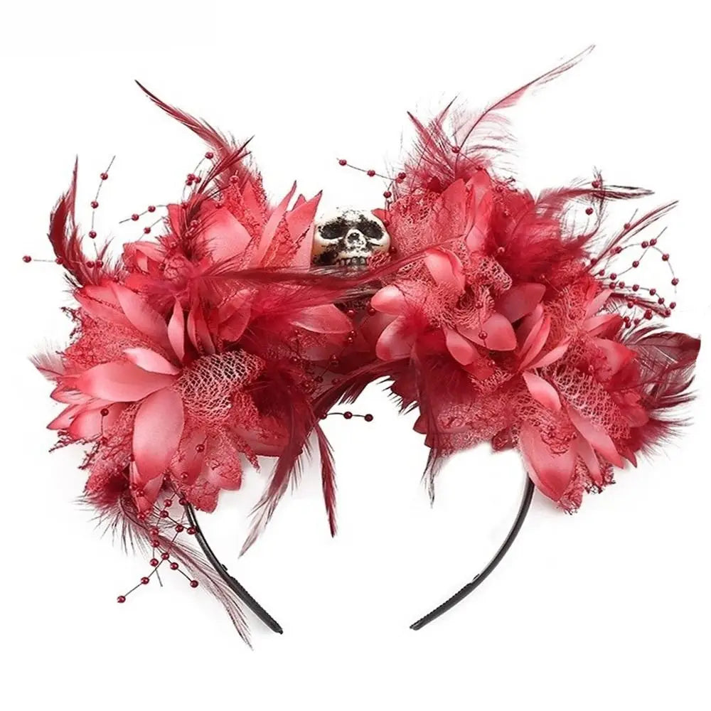 Spider Skull Halloween Flower Crown Headband – Women