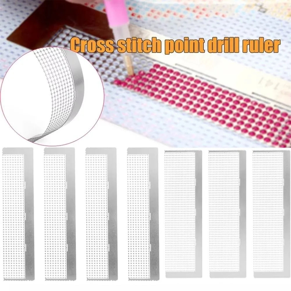 Stainless Steel Diamond Painting Cross Ruler | DIY Craft Tool